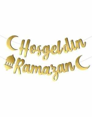 Hoş Geldin Ramazan Yazısı Altın Renk